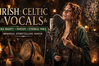 record irish celtic vocals, sea shanty, ethereal song and medieval fantasy voice
