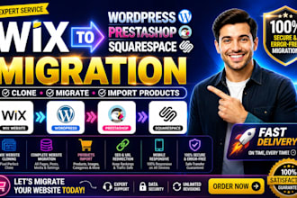 migrate clone wix website products to squarespace prestashop wordpress website