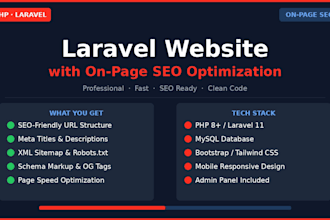 build a laravel website with onpage SEO optimization
