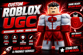 create custom roblox ugc accessories, hair and avatar items