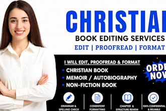 edit proofread format christian books memoir autobiography non friction