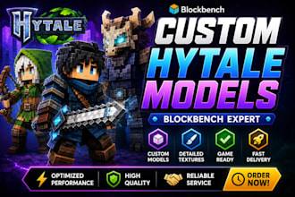 create professional custom hytale and blockbench 3d models, mobs, and assets