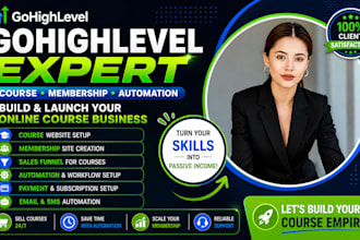 setup gohighlevel course membership site, ghl funnel, ghl automation workflow