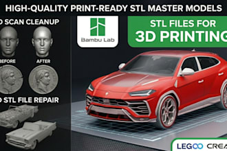 create, repair, and modify stl files and 3d models for 3d printing