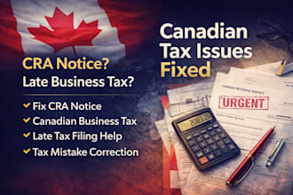 fix canadian business tax issues, cra notices, late filing, tax mistakes