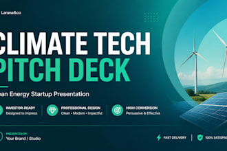design climate tech pitch deck  clean energy startup investor presentation