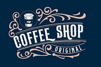 draw wonderful coffee shop vintage logo design with express delivery