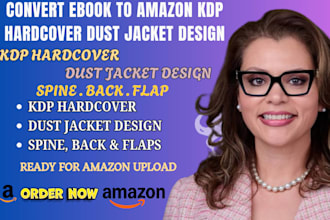 convert your book cover to amazon kdp hardcover dust jacket design