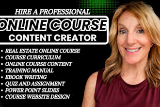 write course modules, lessons, and training materials for your course