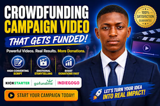 create crowdfunding campaign video for kickstarter gofundme indiegogo promotion