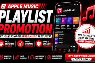 promote music on apple music, spotify, itunes playlist for organic stream growth