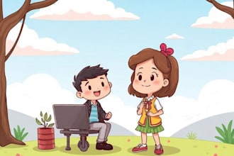 draw a cartoon illustration