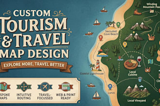 design tourism and travel map design for websites, brochures