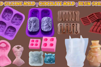 do 3d printable mold designs, custom silicone mold for chocolate, resin, soap