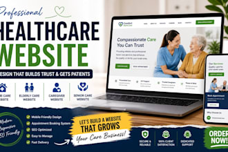design healthcare website, medical website, clinic or caregiver website