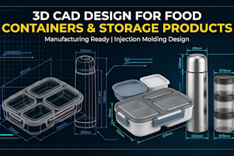 design lunch box, vacuum flask and spice jar cad models for production