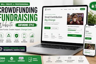 create crowdfunding fundraising donation website gofundme style website