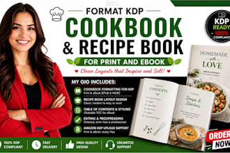 format your cookbook or recipe book for kdp print and ebook with a clean layout