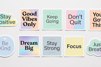 design custom stickers and aesthetic backgrounds for you