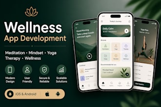 build meditation app, mindset reset app, yoga app, therapy app, wellness app