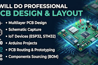 pcb design, schematic, multilayer pcb layout, iot, esp32, stm32 and arduino