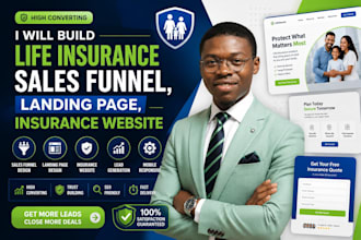 build life insurance sales funnel, landing page, insurance website