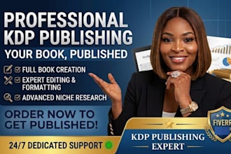 create and publish your amazon KDP with formatting, editing and niche research