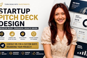 startup investor pitch deck design, fundraising slides, vc presentation
