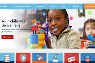 create kindergarten, preschool, daycare, childcare website