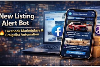 create facebook marketplace, craigslist bot and offerup listing bot for reseller