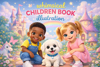 illustrate childrens storybook in whimsical 3d toy art style for kids