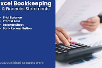 prepare financial statements and bookkeeping in excel