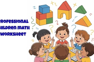 design primary maths worksheets, kindergarten activities, workbooks, preschool