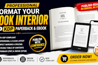 design and format your book interior for kdp paper back and ebook