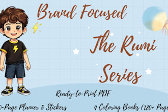 provide a ready to upload kids colouring book, feelings planner and sticker