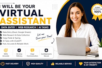 be your virtual assistant for data entry and web research