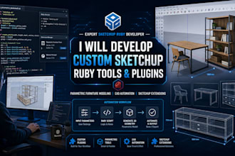 develop a custom sketchup ruby tools for parametric furniture modeling