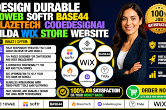 design durable 10web softr base44 blazetech codedesignai tilda wix store website