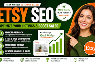 help you rank higher on etsy with SEO listing optimization