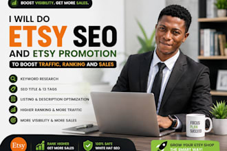 do etsy SEO and etsy promotion to boost traffic, ranking and sales