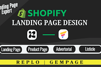 clone or redesign shopify landing page with replo, gempages