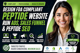 peptide website design, ads funnel SEO expert for compliant growth sales