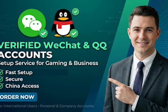 setup professional wechat qq douyin weibou account profile scan qr code in 24hrs