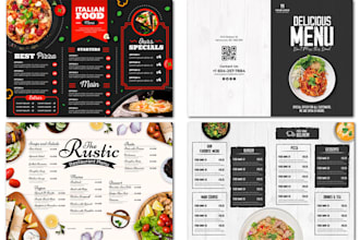 design a professional restaurant menu, cafe menu
