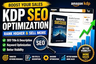 optimize amazon KDP listing with SEO and KDP account set up