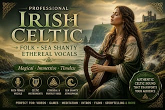 sing irish celtic, sea shanty, ethereal vocals, fantancy, meditation song