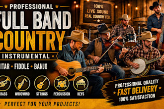 record full band country instrumental with guitar fiddle and banjo