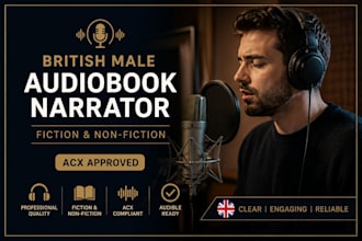 be your british male audiobook narrator for fiction and non fiction