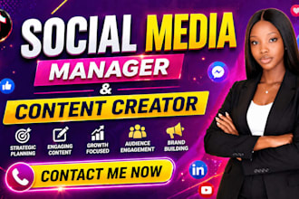 be your social media manager social media marketing manager and content creator