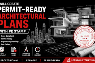 create permit ready architectural plans with pe stamp in USA
